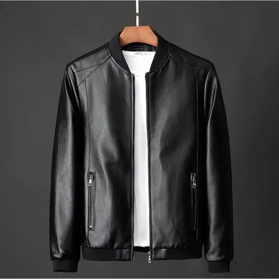 Jaqueta de couro masculina jaqueta de couro à prova de vento masculina outono inverno jaqueta de couro de algodão jaquet