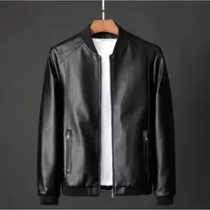 Jaqueta de couro masculina jaqueta de couro à prova de vento masculina outono inverno jaqueta de couro de algodão jaquet