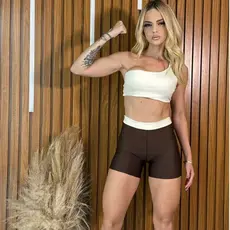 conjunto de short top nula manga Crossfit fitness academia
