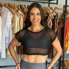 CROPPED TULE Telinha Fitness Feminina – Saída de Academia
