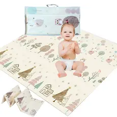 Tapete Infantil Emborrachado Térmico Tatame Antiderrapante Dobrável Dupla Face 6mm 1,80x1,50m
