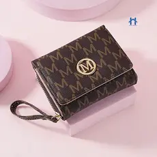 Carteira de Couro Feminina com Fecho Seguro e Zíper Porta Cartões e Leve Acabamento Sofisticado