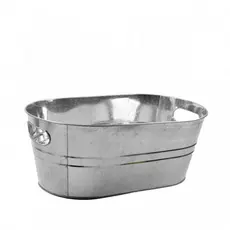 Balde De Metal Galvanizado Retangular Para Cerveja 7,6 Litros