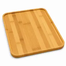 Bandeja De Bambu Tuut Eco Prime 40x33cm Retangular Petisqueira Para Café Da Manhã Frios Petiscos Mesa Posta