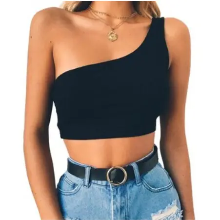 Cropped Feminino Mula Manca Manga Curta Um Ombro Só