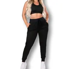 Calças De Moletom Peluciado Feminina Estilo Jogger Calça Inverno Estilo Jogger