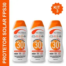 Kit 3 Protetor Solar FPS 30 Profissional Nutriex 120ml