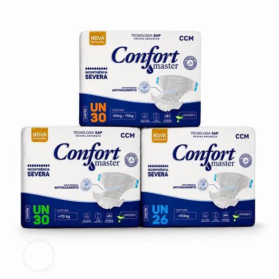 Fralda Geriátrica Descartável Confort Master M/G/EG Incontinência Severa Unissex Calcinha/Cueca