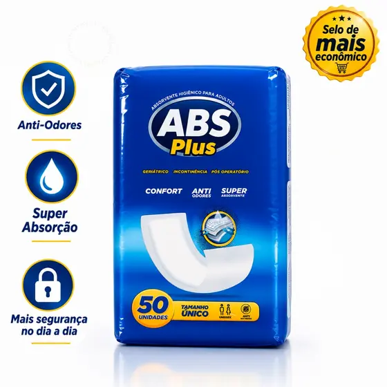 Absorvente Geriátrico Absorv Plus 50 100 150 ou 200 Unidades Unissex Incontinência Pós Operatório Noturno