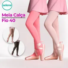 Meia Calça Infantil Selene Fio 40 Ballet Fina Macia Poliamida Leve Bale Resistente Dança Juvenil