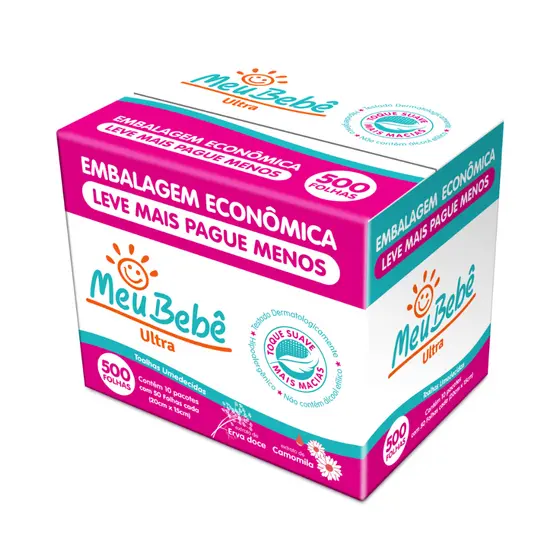 TOALHA UMEDECIDA MEU BEBE ULTRA PACK 500 (10und x 50Fls)