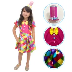 Roupa Fantasia Palhacinha Para Menina Com Temática De Circo Perfeita Para Festa E O Carnaval