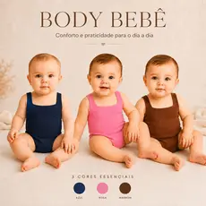Body Bebê Infantil em Malha Macia Respirável com Botões de Pressão Confortável para o Dia a Dia