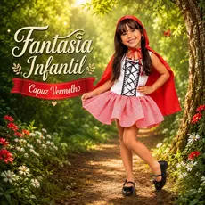 Fantasia Infantil Vermelha com Capa e Saia Xadrez para Festas, Halloween e Eventos Temáticos