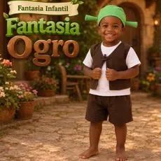 Fantasia Ogro Verde Infantil Completa com Touca – Festa à Fantasia, Carnaval e Halloween