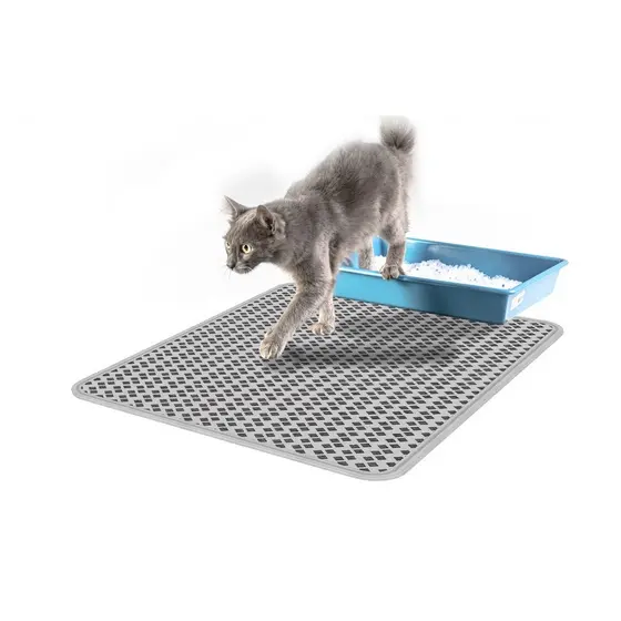 Tapete Higiênico M - G - GG Coletor De Areia Para Gato Preto e Cinza
