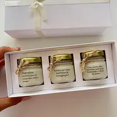 Kit Convite para Padrinhos Batismo, Consagração, Crisma – 3 Mini Velas Aromáticas