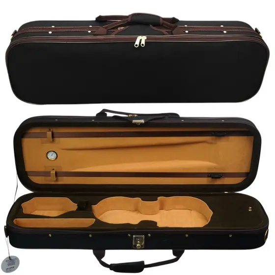 Estojo Case Violino 4/4 Antoni Marsale Luxo XY3011 Marrom Isolante Térmico com Higrômetro