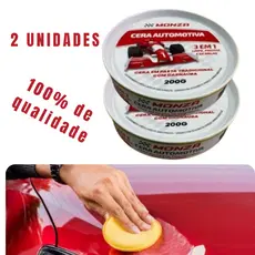 Kit 2 Cera Automotiva Monza 200g Carnauba Carro Moto Caminhão 3 Em 1
