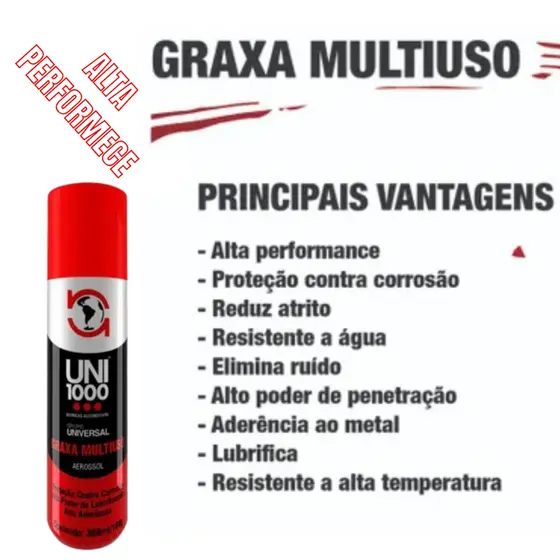 Graxa Liquida Em Spray Universal automotive Lubrificante Multiuso Aerossol 300Ml/180G