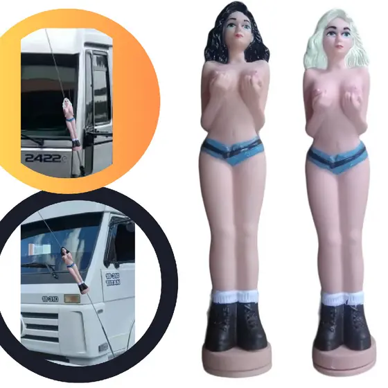BONECA MORENA E LOIRA DECORATIVA ENFEITE PARA ANTENA PX CAMINHÃO