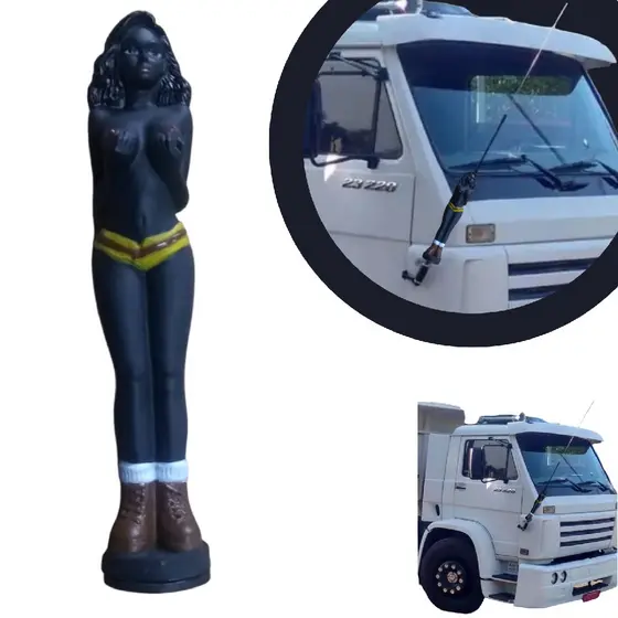 Boneca Decorativa Preta Enfeite Modelo Antena Px Caminhão