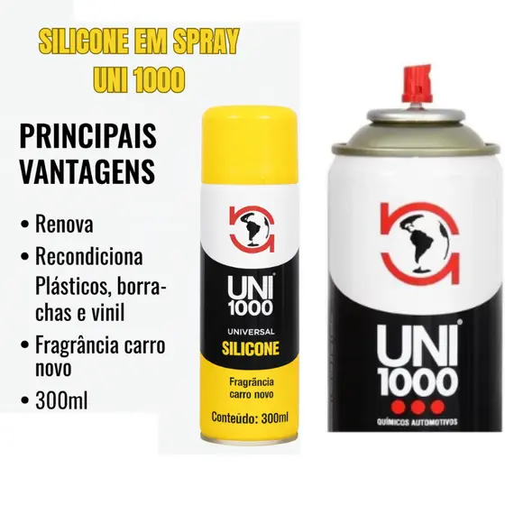 Lubrificante Silicone Em Spray 300Ml 180G - Fragrancia Carro Novo