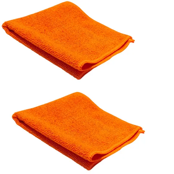 KIT 2 PANO FLANELA DE MICROFIBRA PIA LIMPEZA USO GERAL 30X30 CM LARANJA