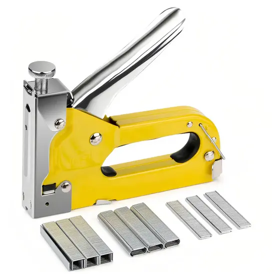 3 Em 1 Grampeador Tapeceiro Alta Pressão Profissional Manual Com 100 Grampos