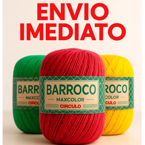 Barroco Maxcolor Círculo 400g Barbante Nº6 para Crochê e Artesanato