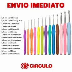 Agulha de Crochê Soft Circulo Cabo Emborrachado Vários tamanhos -  Artesanato