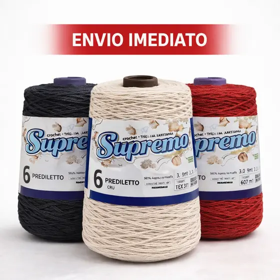 Barbante Supremo PREDILETTO 600g Nº6 Cru e Colorido – Artesanato, Crochê e Tricô