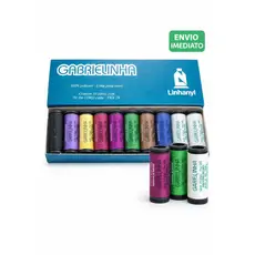 Kit Linha Gabrielinha Linhanyl Costura - 10 Tubos Preta, Branca ou Sortida