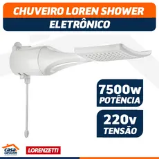 Chuveiro Ducha Loren Shower Ultra Eletrônico 7500W 220V Ducha Elétrica Lorenzetti