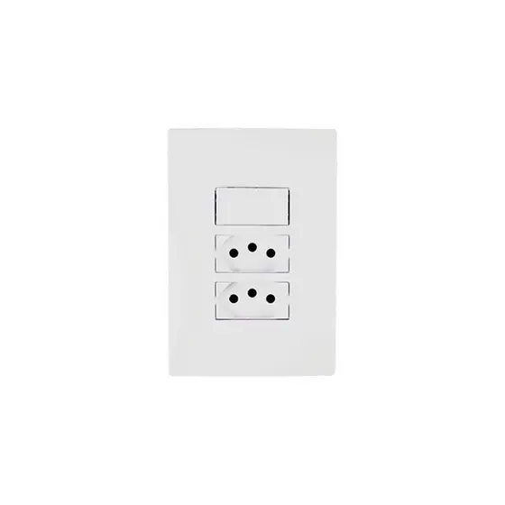 Interruptor com Tomada 2p+t Branco i9 - Ilumi