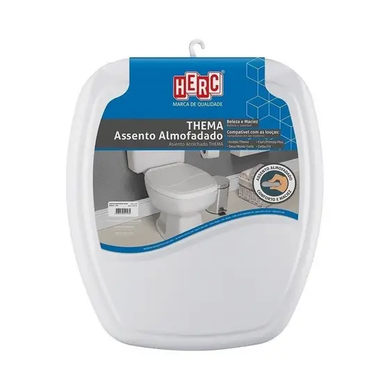 Assento Sanitario Almofadado Thema Premium Cinza Claro - Herc