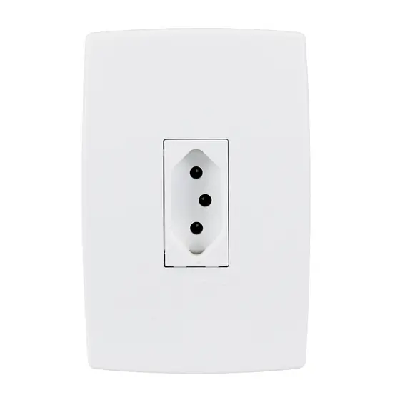 Tomada 2p+t 10a Branco Bor Par Conj Mont 4x2 Vert Pial Plus