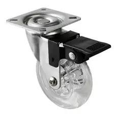 Rodizio Giratorio Com Freio Transparente 1.1/2" 25kg Bestfer