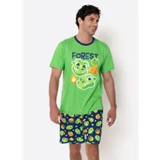 Pijama Manga Curta Algodão Masculino Dragão Camping - Puket