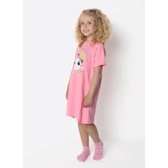 Camisola Manga Curta Algodão Menina Unicórnio Encantado - Puket