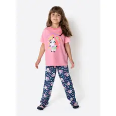 Pijama Manga Curta Algodão Menina Unicórnio Encantado - Puket