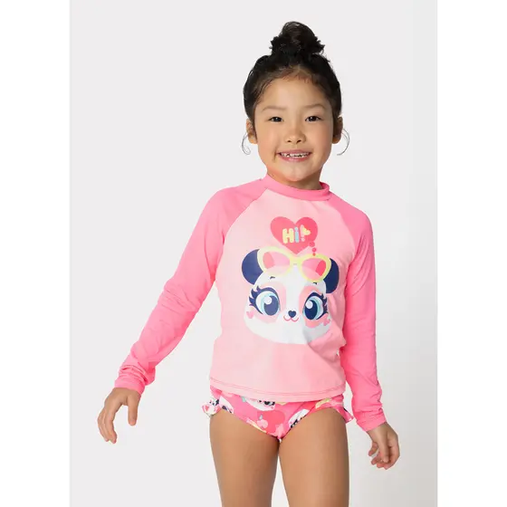 Conjunto Camiseta e Calcinha Menina Panda Romântico - Puket