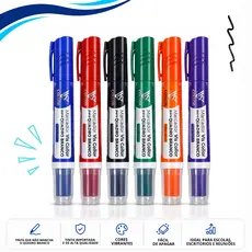 Kit 6 Pinceis Marcador Canetão para Quadro Branco Lousa -Tinta De Qualidade