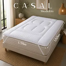 Pillow Top Casal Conforto Extra 400 Fios 400g Cobre Colchão Acolchoado