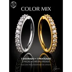 Piercing 8mm Cartilagem / Tragus I - Argola Cravejada Com Pedras De Zirconia Para Nariz / Orelha - I