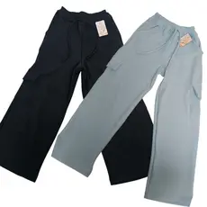 kit 2 calça cargo infantil juvenil tecido malha crepe feminina, calça wide leg cargo do Tam 10 12 14 8