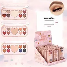 Box c/ 24 Paleta de Sombras e Iluminador Share Hapiness My Life MY8522 Atacado