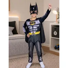Roupa Fantasia Infantil Batman Longo C\Enchimento C\Máscara
