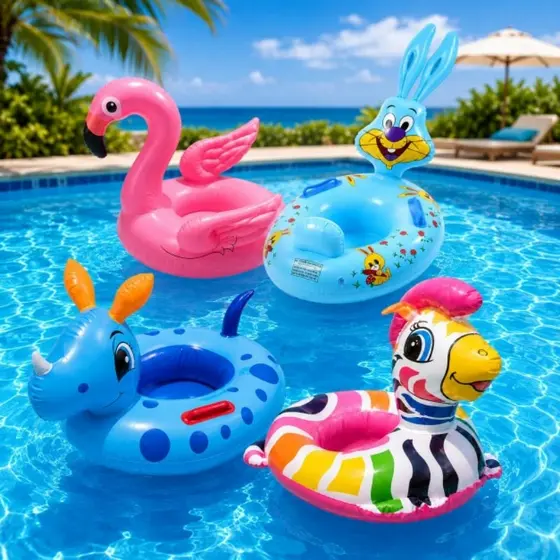 Boia Perninha Bote Bichinho Infantil  Bebê Verão Piscina