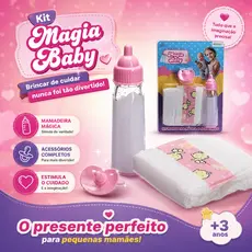 Kit Mamadeira Mágica com Leite Artificial Chupeta e Fralda Brinquedo